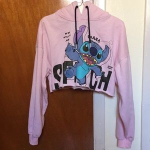 Pink Disney Stitch cropped hoodie. SM Kids